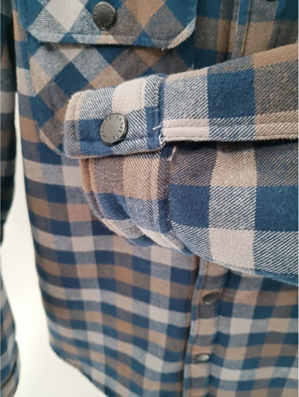 Surplus Flannel Shacket Mens Medium Sherpa Lined Snap Up Plaid Workwear Outdoor